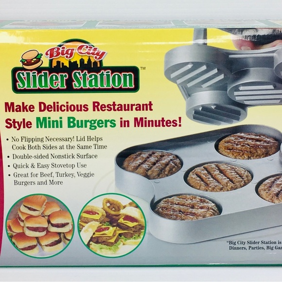 Mini Burger Maker Pan Hamburgers New As Seen On TV Big City Slider Station NEW - Picture 3 of 5